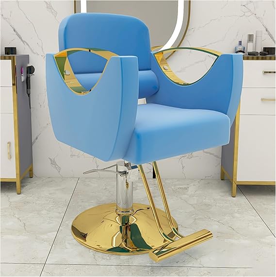 Hydraulic Barber Chair, Professional Salon Chair, 360 Swivel Hair Styling Chair, Adjustable Height Hair Stylist Tattoo Salon Beauty Spa Armchair Styling Equipment,Blue c,K