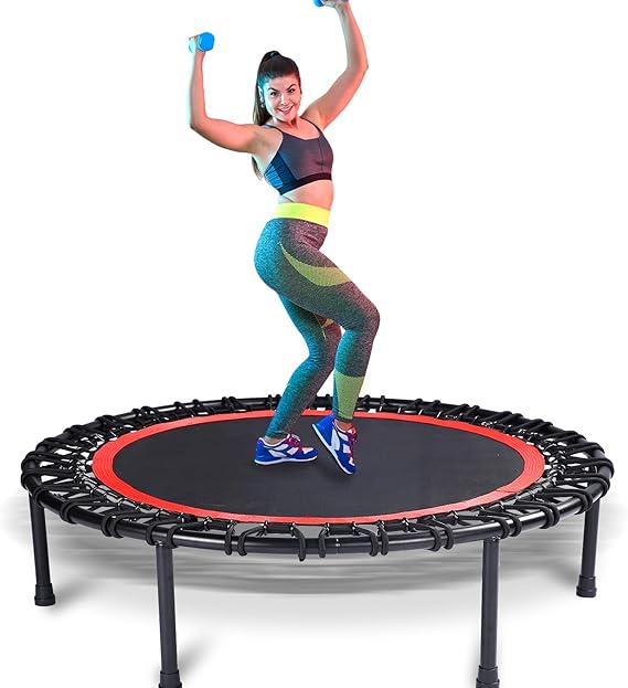 40" Mini Trampoline for Adults, Heavy-Duty Rebounder Trampoline with 30 Bungees - Silent Indoor Exercise Trampoline for Adults, Small Trampoline for Workout