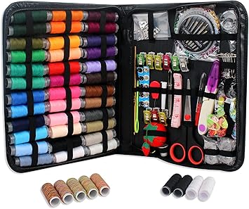 Premium Large Sewing Kit for Adults, 237 Pcs DIY Sewing Kit, Needle and Thread Kit for Beginners, Basic Home Hand Sewing Supplies Repair Kits, Emergency Travel Sewing Kits