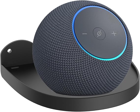 Wall Mount Holder for 2025 New Echo Studio / Echo Dot Max Compatible Echo Studio Speaker Stand Metal Holder Accessory Rack for Echo Dot Max Standing Speaker Black, 1 Piece
