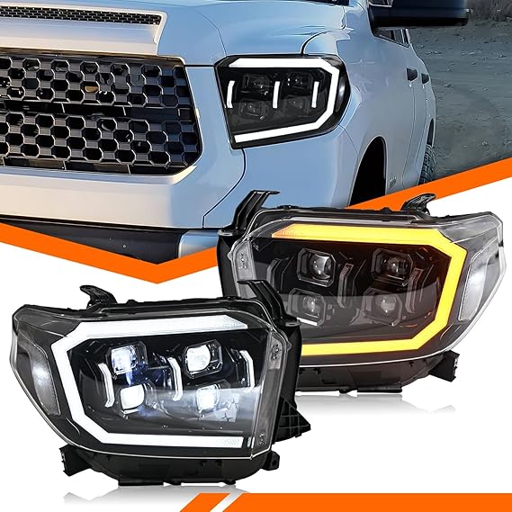 المصابيح الأمامية متوافقة مع إصدار 2014-2021 من تويوتا تندرا SR/SR5/TRD/Limited/Platinum/1794 مصباح أمامي للسائق والركاب