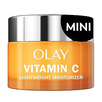 مرطب الوجه Olay Vitamin C، كريم تفتيح للنساء، حجم التجربة، لهجة Evens، بقعة داكنة & فرط التصبغ الحد، متوهجة العناية بالبشرة - النياسينياميد، حمض اللبنيك، 0.5 Oz