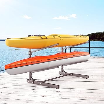 TORACK Garage Floor Kayak Storage Rack, Heavy-Duty Freestanding Metal Kayak Storage Stand