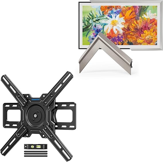 TV Frames 65 Deco Alloy Bezel Only for Samsung The Frame TVs, Modern & Minimalist Styles from TV to Art, MOUNTUP Ultra Slim TV Wall Mount for Samsung The FrameNeo QLED 8K4K TVs MU0089