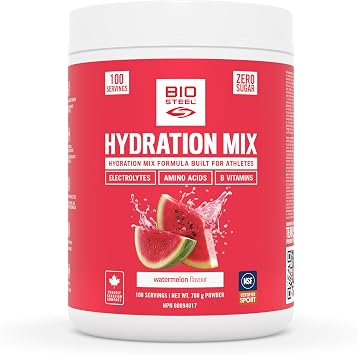 مزيج ترطيب السكر BioSteel Zero، ترطيب رائع مع 5 إلكتروليتات أساسية، بطيخ، 100 حصة لكل حوض