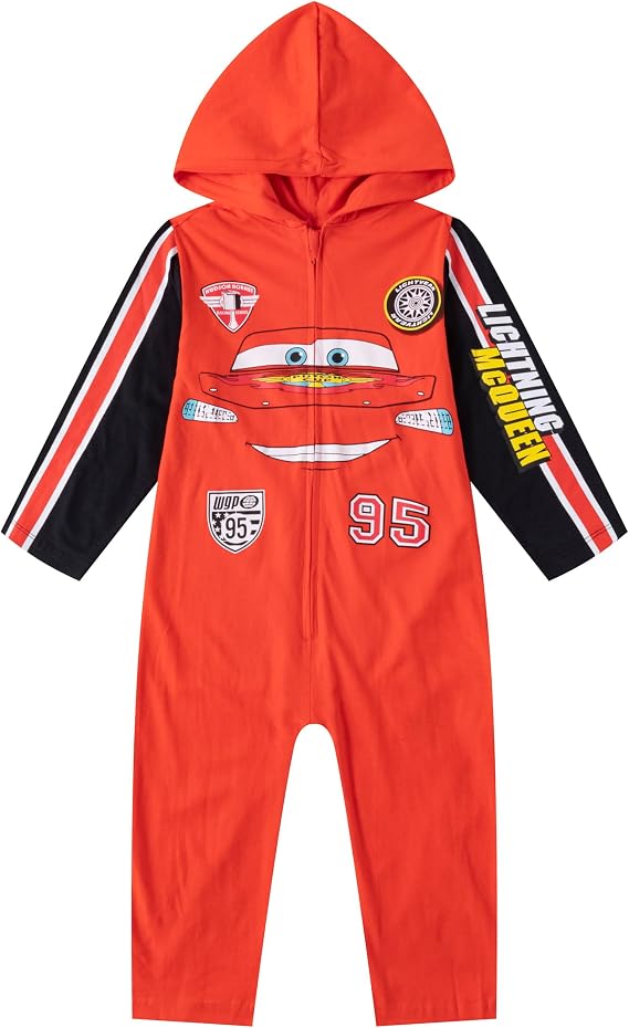 Cars Disney Lighting McQueen Boys Hooded Coverall for Infants Toddlers and Big Kids