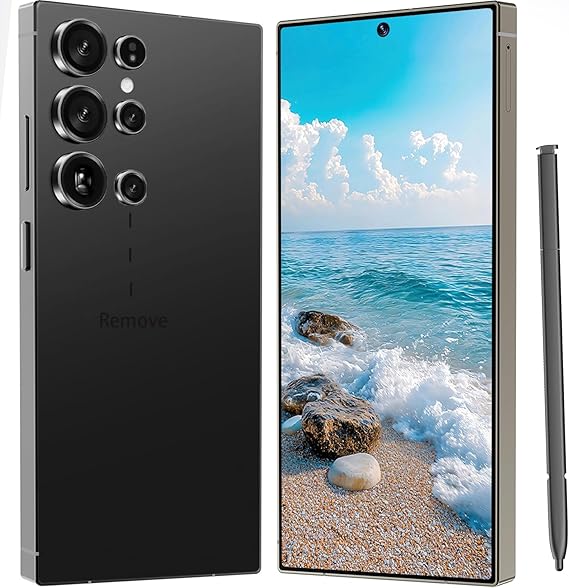 I24 Ultra 5G Unlocked Phones 8+512GB Android13 Smartphone Battery 6800mAh 6.9" HD Screen Unlocked Cell Phone,48MP+108MP Camera/Face ID/5G/Fingerprint Lock/Dual SIM/GPS (Black)