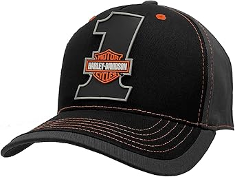 Harley-Davidson Mens #1 Bar & Shield Colorblocked Baseball Cap Black