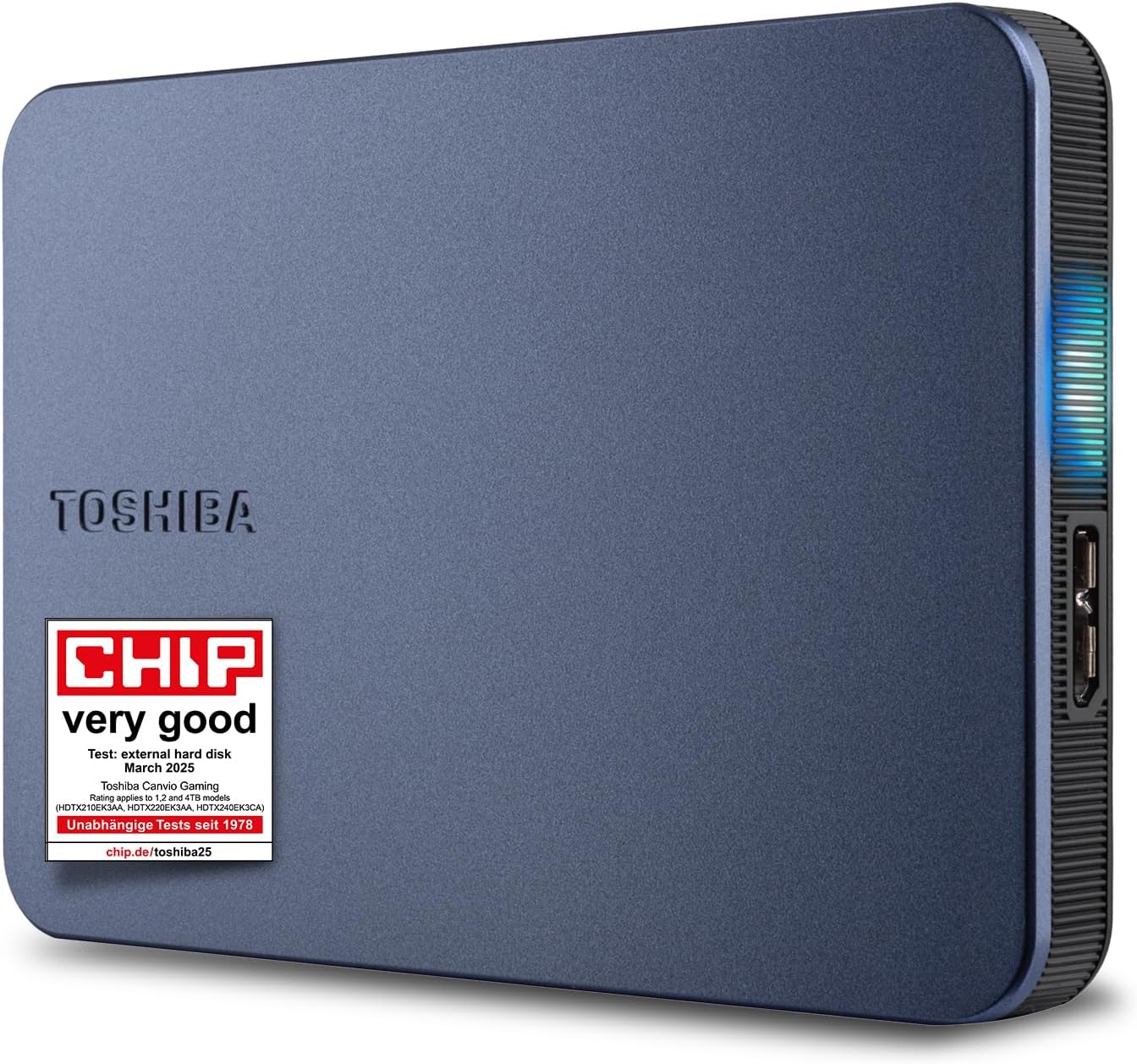 محرك أقراص ثابت خارجي محمول Toshiba Canvio Gaming بسعة 1 تيرابايت لمنفذ USB 3.2 وPlay Station وXbox، باللون الأسود HDTX210EK3AA