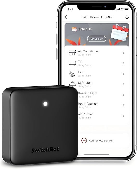 SwitchBot Hub Mini Smart Remote - IR Universal Remote, WiFi IR Blaster for TV, Air Conditioner, Compatible with Alexa, Google Home, Link SwitchBot to Wi-Fi (Support 2.4GHz)