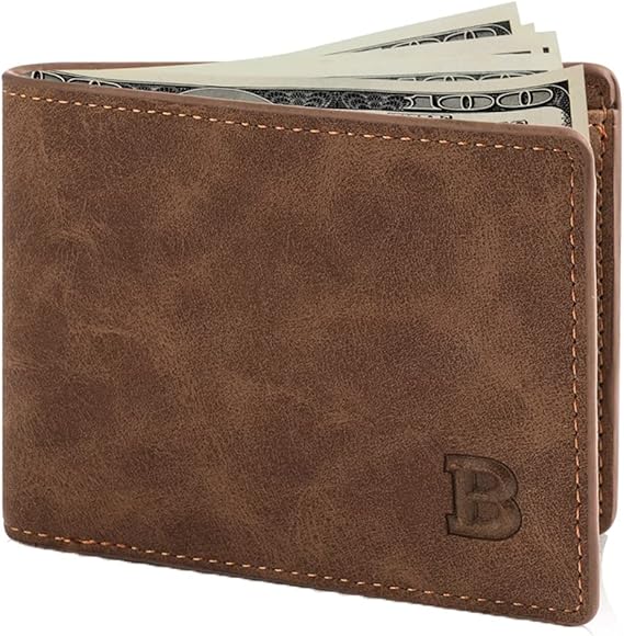 Wallet for Men, Bifold Slim Minimalist Front Pocket Leather Rfid Blocking Men's Wallets,Simple Wallet for Men
