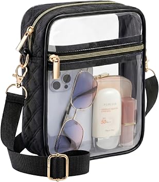 PACKISM Clear Bag for Stadium Events - Clear Purses for Women Transparent Crossbody Messenger Bag for Concerts Game Day