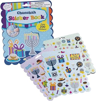 كتاب ملصق Rite Lite Hanukkah - ملصقات العطلات اليهودية - أكثر من 200! الحفلات تفضل زينة هدايا لكتب القصاصات والمخططين والمكافآت Chanukah الفنون والحرف اليدوية لساعات لا نهاية لها من المرح!