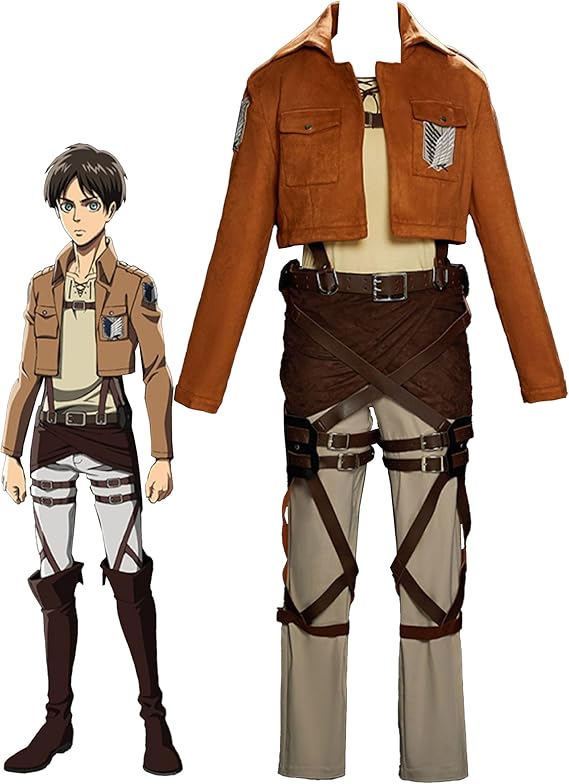 مجموعة كاملة من أزياء إيرين جايجر التنكرية للرجال المرخصة رسميًا من Micotaku Attack On Titan Survey Corps