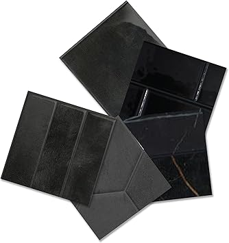 SmART TILES مقشر وعصا باكسبلاش - مقشر لاصق ثلاثي الأبعاد وبلاط لاصق خلفي للمطبخ والحمام وبلاط الحائط