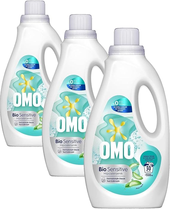 OMO Bio Sensitive Sıvı Deterjan 1500 ml (3 paketi)