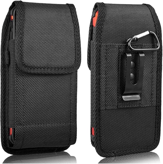 Cell Phone Belt Clip Case for iPhone 15 Pro Max, Vertical Rugged Nylon Phone Belt Pouch Clip Case for iPhone 13 Pro Max iPhone 16 Plus 14 Pro Max
