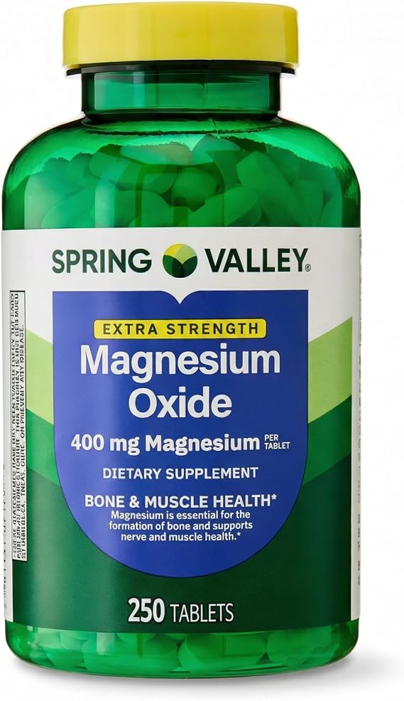Magnesium 400mg 250 Tablets, High Potency Magnesium Supplement, Daily Magnesium Tablets for Bone, Nerve, Muscle and Heart Support (Pack of 1)
