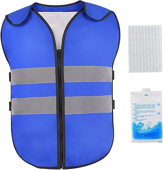 Cooling Vest, Adjustable & Reflective Ice Vest with 20 Ice Packs for Hot Weather, Work Vests for Men Women to Keep Cool in the Heat Cool Cooling