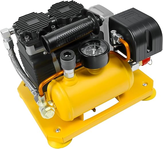 Cordless Air Compressor Compatible with Dewalt 20V Battery, 0.26-Gallon Capacity, Oil-Free, Ultra Quiet Portable Air Compressor, 65 dB Noise Level Electric Air Compressor