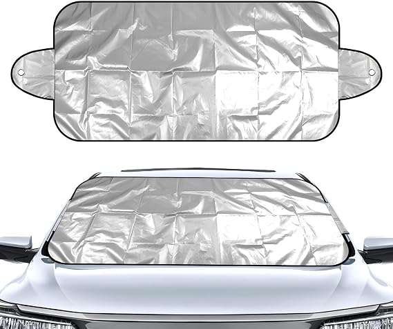 Car Shade Front Windshield, 59" X 28" Large Foldable Heat Absorption Coating UV Protection Automotive Windshield Sunshades,Easy to Storage Car Sun Shade Windshield for Vehicles,Trucks,Sedan,SUVs