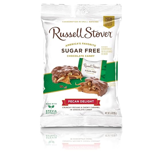 Russell Stover Sugar Free Pecan Delights with Stevia، 3 oz. كيس