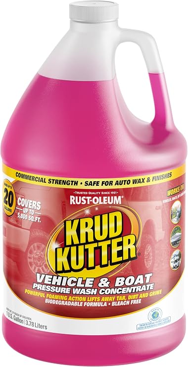 Krud Kutter Vehicle & Boat Pressure Washer Concentrate & Manual Use Cleaner | Powerful Foaming Action Lifts Away Tar, Dirt and Grime | Safe for Use on Cars, Trucks, Boats RV's & More | 1 Gallon