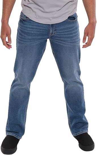 The Perfect Jean TPJ Mens Bootcut Fit Jeans 99% Cotton Denim (Stream - Med Blue, 44Wx30L)