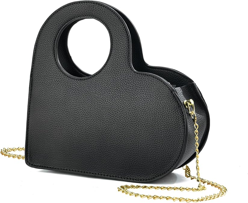 KURGOOL Heart Purse Clutch Purses and Handbags, Small Crossbody Bag with Golden Chain, Birthday Gifts for Women, Mom, Sister