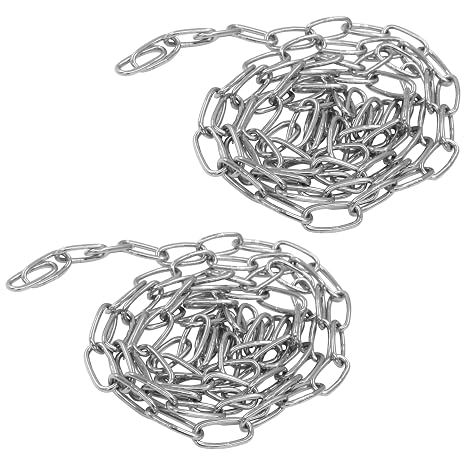 2 Pcs Heavy Duty 304 Stainless Steel Link Chain, 39.37 Inch Long x 0.05 Inch Thick Safety Chains, Versatile Coil Chain for Towing, Hanging, and Pulling