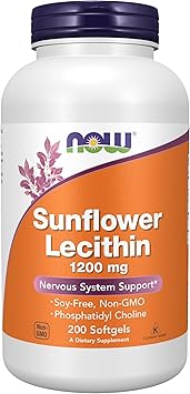 Now, Supplements, Sunflower Lecithin 1200 mg with Phosphatidyl Choline, 200 Count