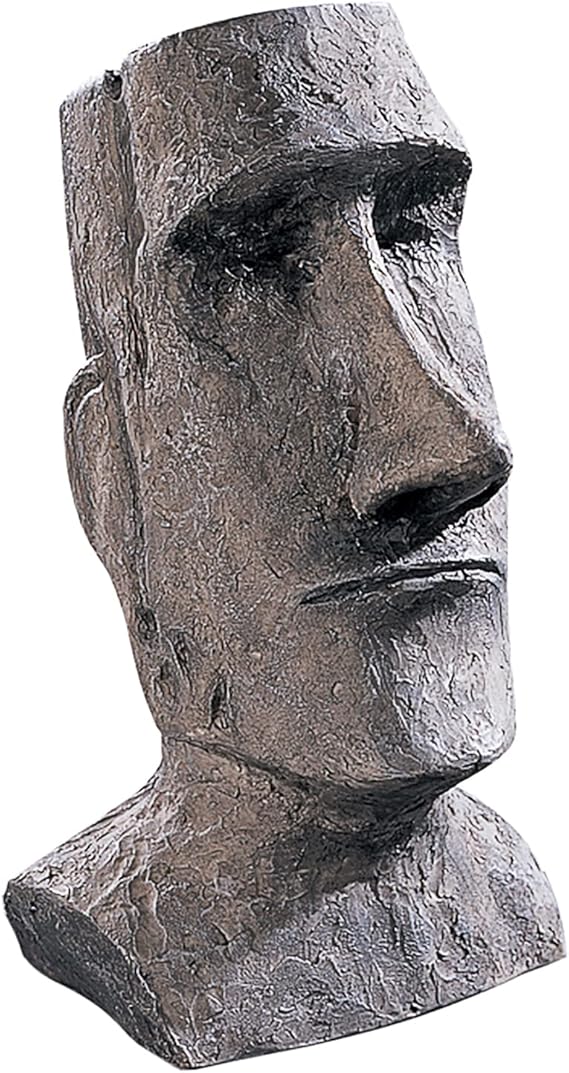 Design Toscano Easter Island Ahu Akivi Moai Monolith Garden Statue، Desktop، 9 Inch، Cast Stone Resin، Gray Stone