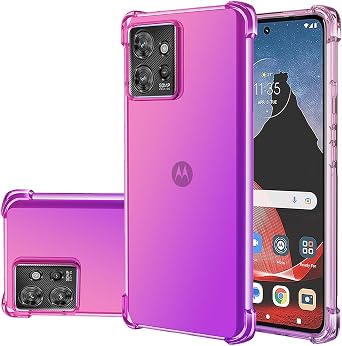 حالة ل Motorola ThinkPhone Case ، Moto ThinkPhone Cute Case Girls Women ، Gradient Slim Anti Scratch Soft TPU Phone Cover Shockproof Case for Motorola ThinkPhone (Pink / Purple)
