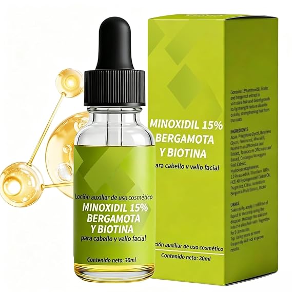 15% Minoxidil Hair Growth Serum, Minoxidil for Women, Monoxide for Women Hair Growth, for Men & Women with Biotin, Keratin & Ginger Root Extract (1 Pcs)