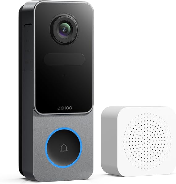 DEKCO Wireless Video Doorbell Camera, 2K Head-to-Toe View (9:16), 170 Wide Angle, Battery Powered Home Security, PIR Motion & AI Human/Package Detection, Voice Changer, Cloud Storage Edition
