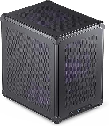 جراب كمبيوتر شبكي صغير MATX أسود من JONSBO C6، هيكل سطح مكتب صغير بسيط من ATX،غطاء علوي/لوحة جانبية،جراب كمبيوتر مفتوح بدون أدوات،ATX Power Bite L185mm Max.، يدعم مبرد وحدة المعالجة المركزية مقاس 75 مم، وحدة معالجة الرسومات 200-255 مم