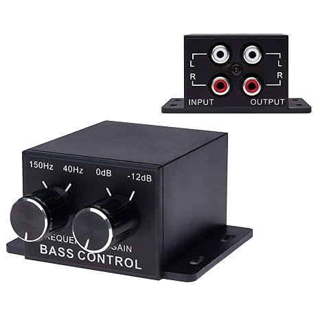 Universal Car Audio Amplifier Bass RCA Level Remote Volume Control Knob | Compatible with Audi BM W Fiat Ford Honda Hyundai Mazda Mini Mitsubichi Nissan Scion Smart Subaru Toyota Volvo Vauxhall VW