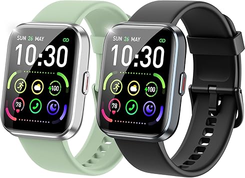 ساعات ذكية للنساء والرجال - ساعة ذكية متوافقة مع iPhone وAndroid Phone وAlexa وتنبيهات المكالمات والإشعارات ومراقبة معدل ضربات القلب والنوم و3 أجهزة صراف آلي مقاومة للماء مقاس 1.83 بوصة لتتبع اللياقة البدنية