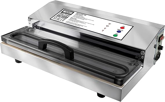 آلة ختم الفراغ من Weston Brands لحفظ الطعام و Sous Vide ، شريط 5 مم عريض جدًا لأكياس الختم حتى 16 بوصة ، 935 واط ، Commercial Grade Pro 2300 ، الفولاذ المقاوم للصدأ (65-0201)