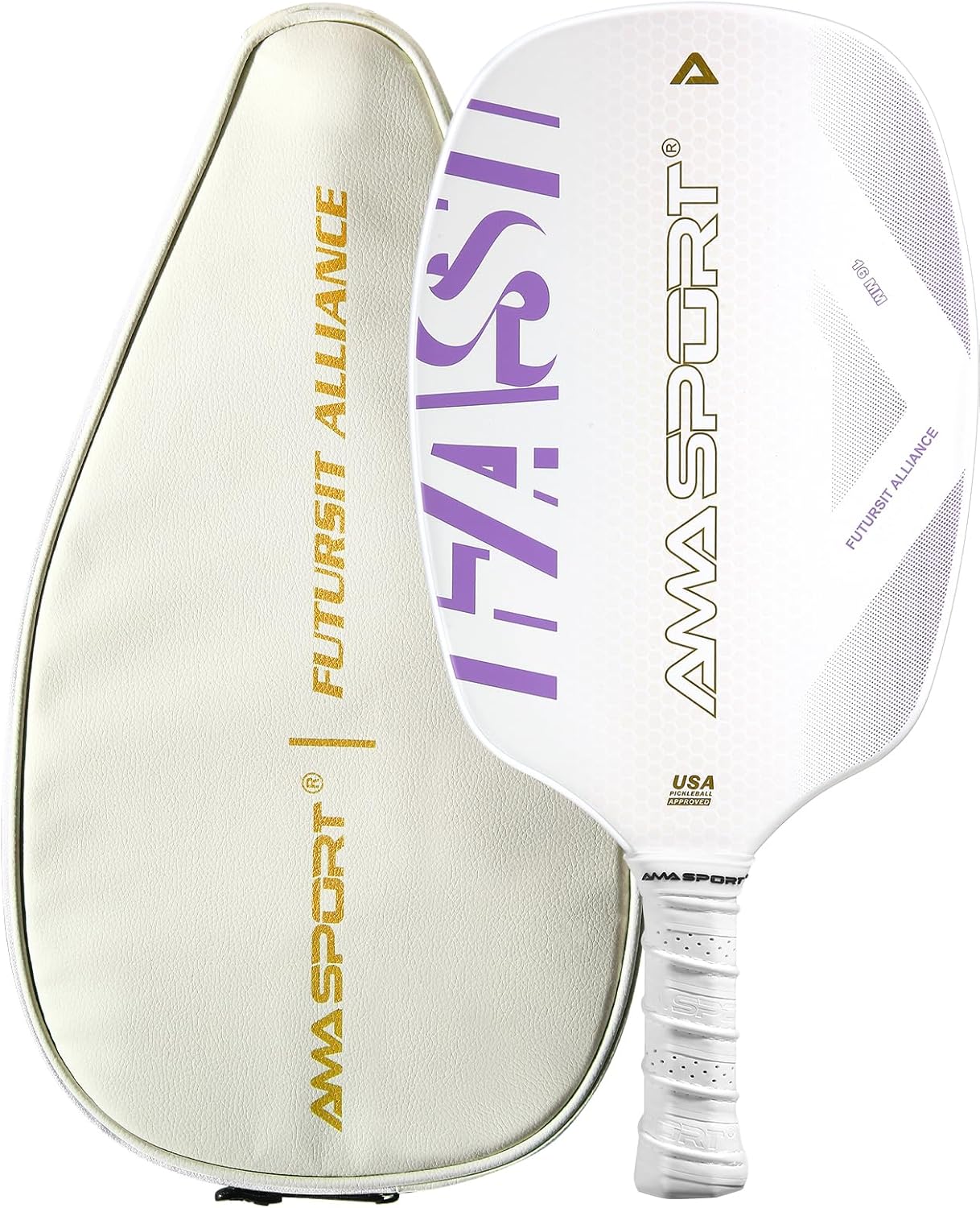 Futursit Alliance Pickleball Paddle Future 001 - تقليل الضوضاء للعب أكثر هدوءًا - تغيير لون CHROMALIT - CPAS - بقعة حلوة ضخمة - إطار خيوط الكربون بالحرارة