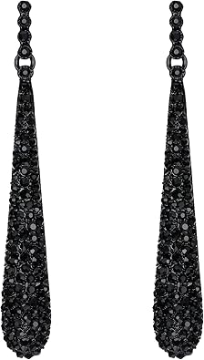 BriLove Wedding Bridal Elegant Crystal Beaded Teardrop Long Dangle Earrings for Women