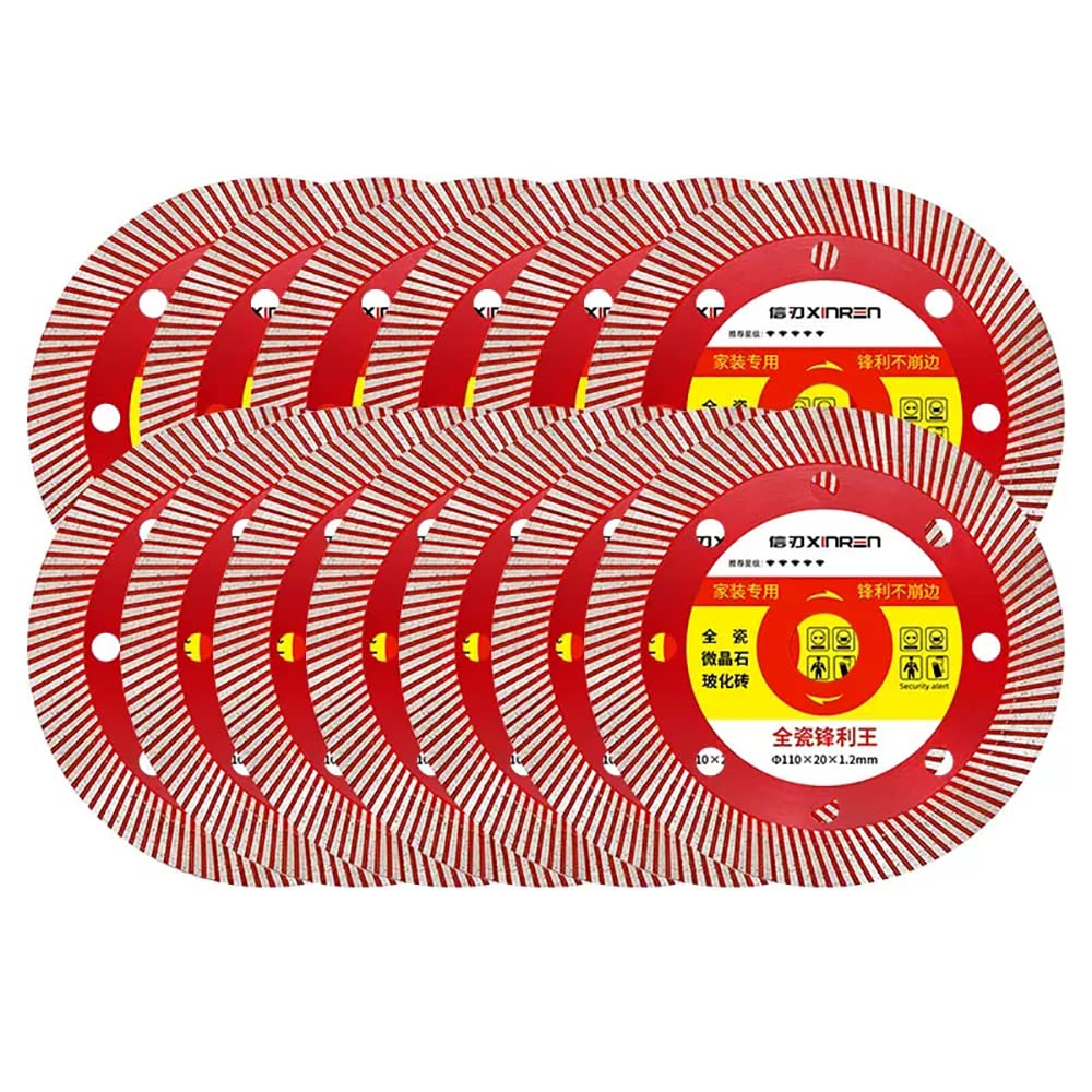 13Pcs Professional Tile Cutting Saw Blade GlassTileRockSlateMarble Ultra-Thin Diamond Saw Blade Diameter 110MM