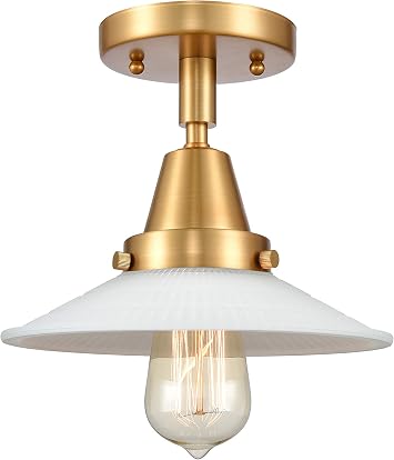 Innovations 447-1C-SG-G1 One Light Flush Mount from Franklin Restoration Collection, Gold