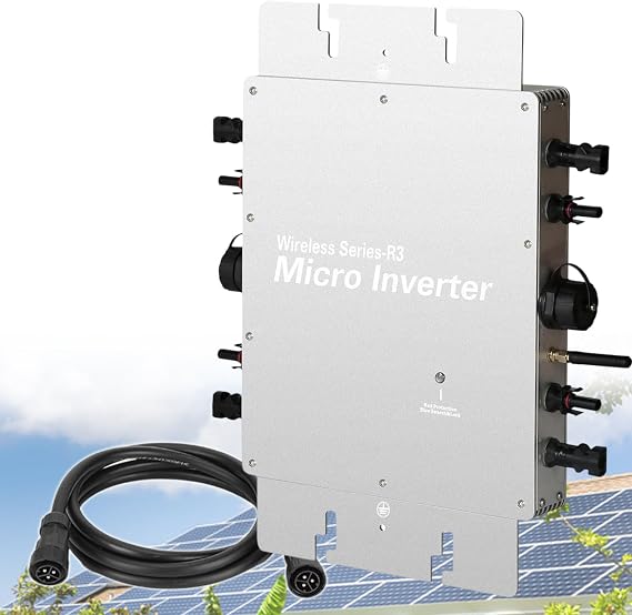 1800W MPPT العاكس الصغير ، عاكس الشبكة الشمسية ، التحكم في WiFi ، التبريد الذاتي ، 120 / 230V التعريف التلقائي ، سبائك الألومنيوم IP65 للماء للسقف في الهواء الطلق ، محول الطاقة الشمسية