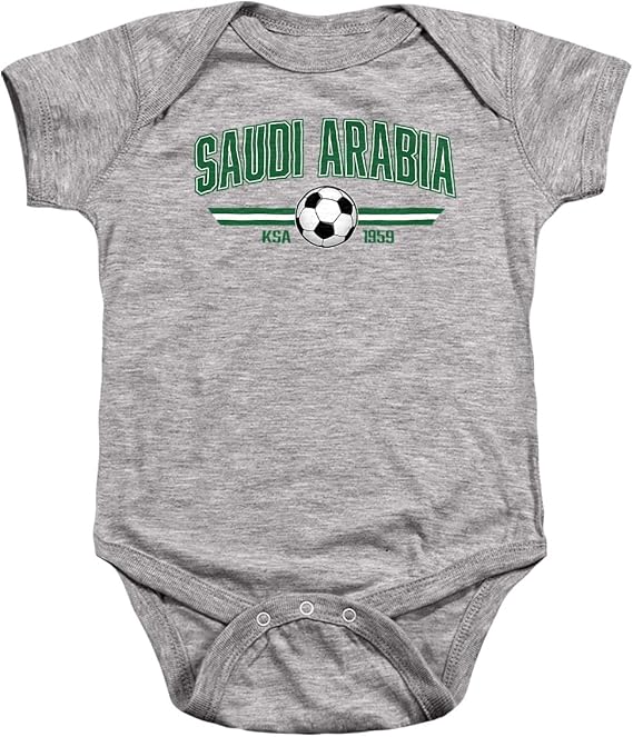 Popfunk Saudi Arabia Classic Futbol World Soccer Crest with Ball Unisex Infant Snap Suit for Baby