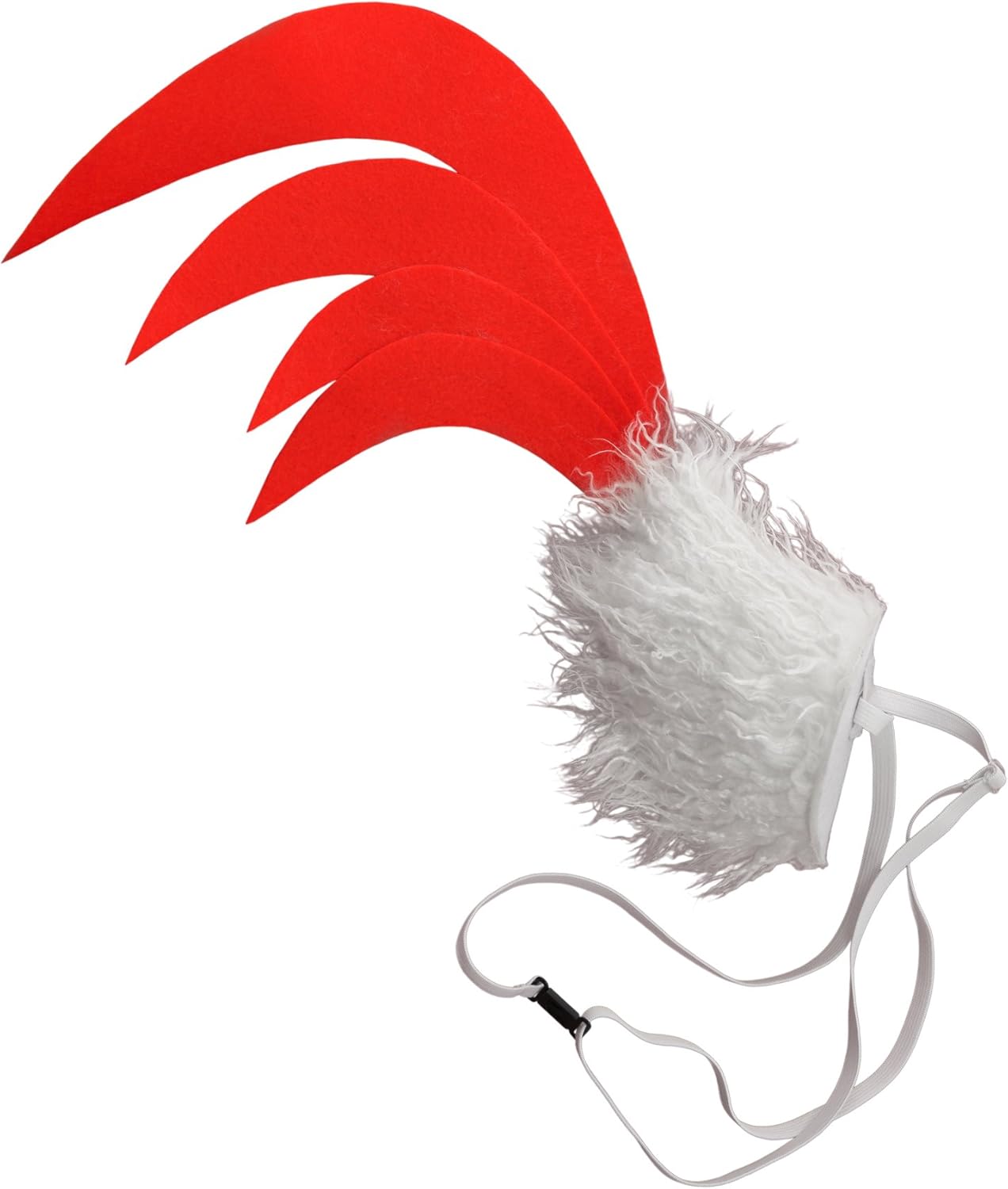 Elastic Perky Chicken Costume Accessory Tail - Adjustable Fiber-Filled Cone Tail with Faux Fur