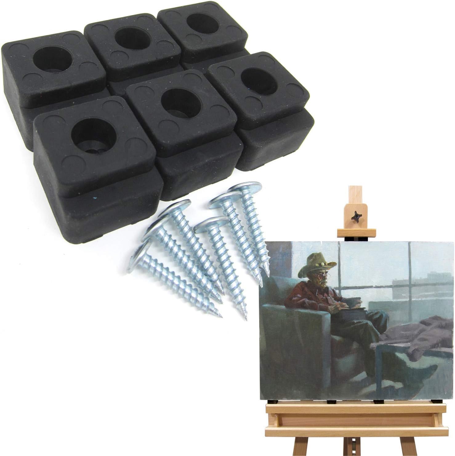 Artists Easel Grips for Art Easel - Rubber Accessory & Canvas Holder with Easy Installation for Any Size Easel 6 Pack
