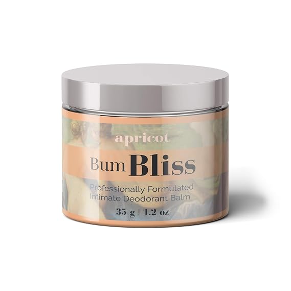 Bum Bliss Intimate Deodorant Balm - (Apricot) بودرة محايدة لبومك ، خصخصة & أمبير ؛ الإبطين - لا بيروكسيد ، لا شطف ، تركيبة لطيفة تترك على الفور - لمحبي الراحة