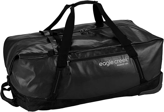 Eagle Creek Migrate 130L Wheeled Duffel Bag Durable, Weather-Resistant Travel Duffel with Smooth Wheels - Multiple Carry Options for Easy Transport - Midnight Black