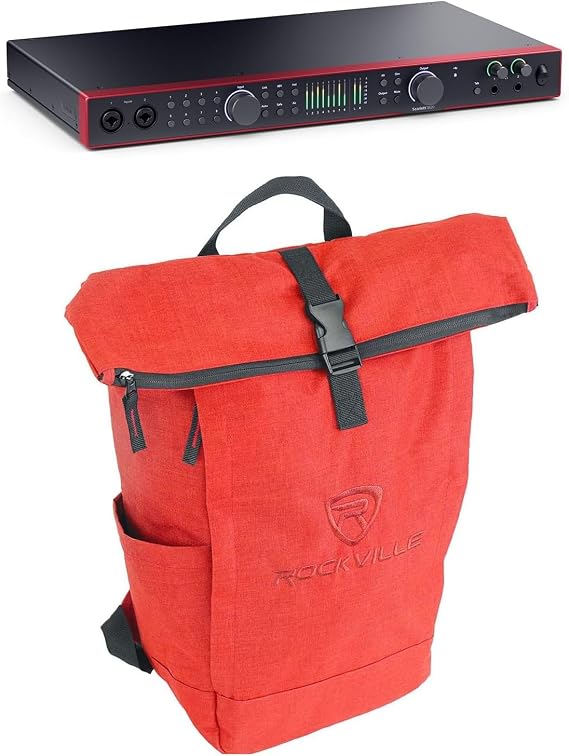 Focusrite Scarlett 18i20 4th Gen Bundle: USB Audio Recording Interface, 24-Bit 192 kHz, 18 Inputs, 20 Outputs, Durable Carry Backpack Bag with Padded Laptop Pocket, 2-items